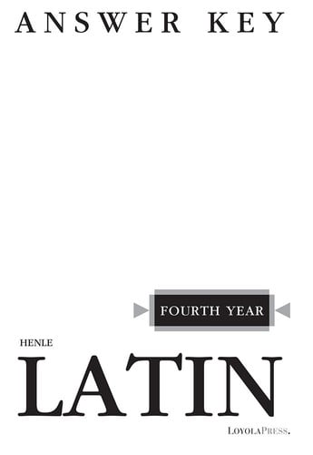 Cover of Henle Latin Fourth Year Answer Key