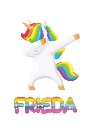 Cover of Frieda Frieda 6x9 Journal Notebook Dabbing Unicorn Rainbow