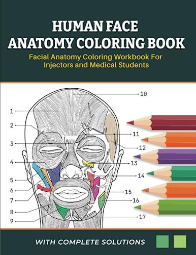 Cover of Human Face Anatomy Coloring Book - Facial Anatomy Coloring Workbook For Injectors and Medical Students: Learn & Master the Facial Muscles By Coloring and Labelling