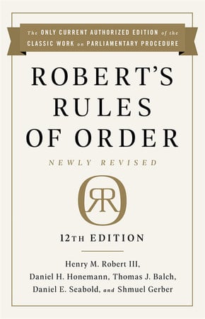 Cover of Robert's Rules of Order Newly Revised