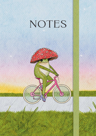 Cover of The Little Frog Notebook A Beautiful 160-Page Lined Notebook Featuring the Internet's Beloved Mushroom Frog, From the Artist Maybell Eequay