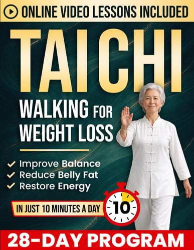 Cover of Tai Chi Walking for Weight Loss: A Joint-Friendly 28-Day Program to Reduce Belly Fat, Improve Balance & Restore Energy in Just 10 Minutes a Day | Includes Illustrations & Online Video Tutorials