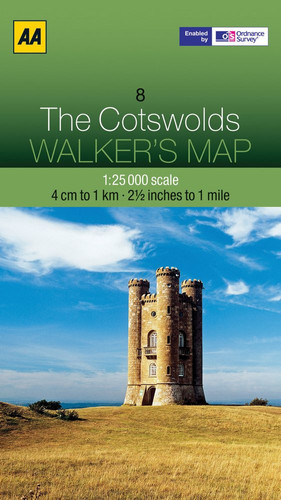 Cover of Walker's Map The Cotswolds (AA Walker's Map)