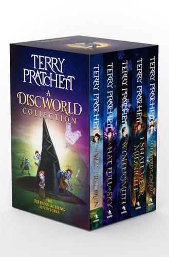 Cover of Terry Pratchett: A Discworld Collection: The Tiffany Aching Adventures: The Wee Free Men, A Hat Full of Sky, Wintersmith, I Shall Wear Midnight, The Shepherd's Crown