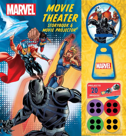 Cover of Marvel: Black Panther, Thor, and Captain Marvel Movie Theater Storybook & Movie Projector