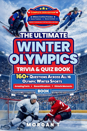 Cover of The Ultimate Winter Olympics Trivia & Quiz Book: 160+ Questions Across All 16 Winter Olympic Sports, Amazing Facts, Record Breakers, Historic Moments