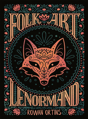Cover of Folk Art Lenormand: Colorful 39-Card Divination Deck With 3 Extra Cards, 96-Page Illustrated Guidebook, Instructions for Learning to Read With Lenormand Cards