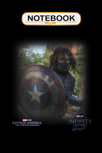 Cover of Notebook: Marvel Year Of The Shield Winter Soldier Portrait, Journal 6 X 9, 100 Page Blank Lined Paperback Journal/Composition Notebook/Diary