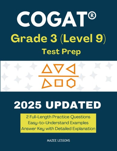 Cover of COGAT Grade 3 (Level 9) Test Prep: Helping 3rd Graders Achieve Success in the Cognitive Abilities Test - Practice Test for Gifted and Talented Students (Gifted & Talented Test Preps)