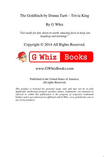 Cover of The Goldfinch - Trivia King Fun Facts and Trivia Tidbits Quiz Game Books
