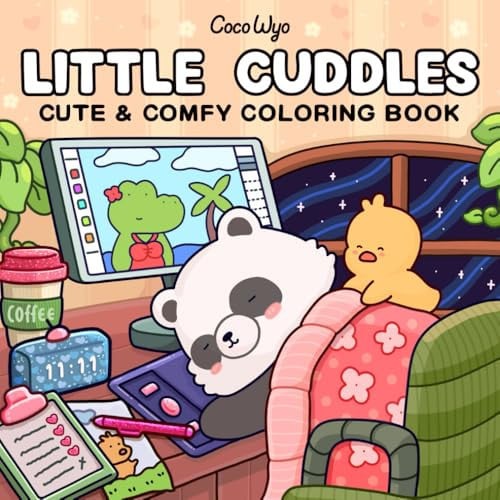 Cover of Little Cuddles: Coloring Book for Adults and Teens Featuring Cute Animal Friends for Relaxation