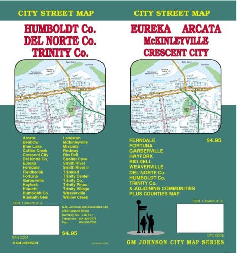 Cover of Eureka Arcata McKinleyville Cresent City Street Map
