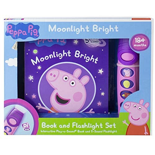 Cover of Peppa Pig Moonlight Bright: Book and Flashlight Set [With Flashlight]