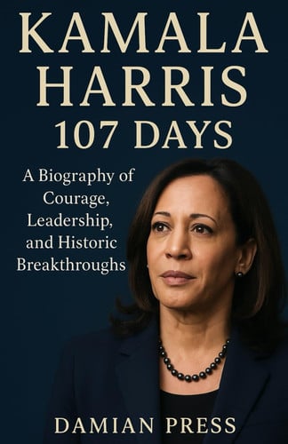 Cover of Kamala Harris 107 Days: A Biography of Courage Leadership and Historic Breakthroughs