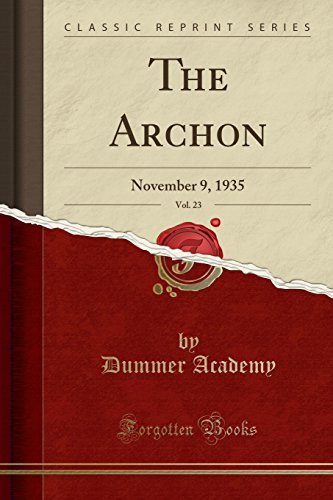 Cover of The Archon, Vol. 23 November 9, 1935 (Classic Reprint)