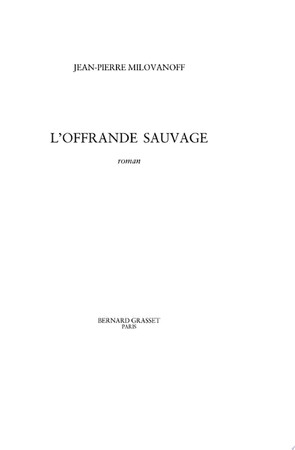 Cover of L'offrande Sauvage