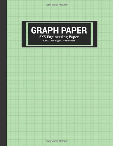 Cover of Graph Paper 5x5 Engineering Paper - Green