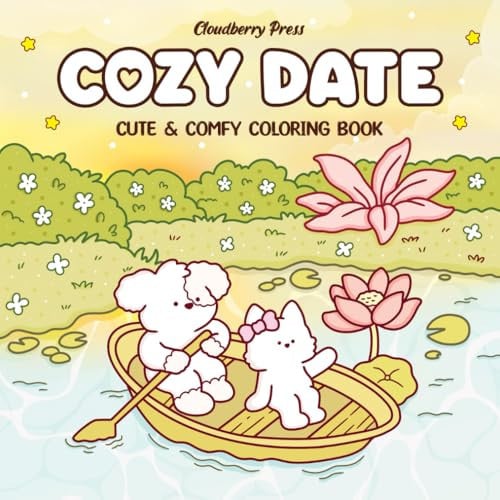 Cover of Cozy Date: Coloring Book for Adults and Teens Featuring Adorable Animal Couples in Cozy Hygge Moments for Relaxation