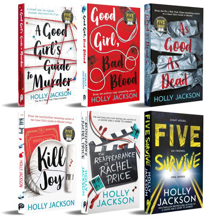 Cover of Holly Jackson 6 Books Collection Set (The Reappearance of Rachel Price, Five Survive, A Good Girl's Guide to Murder, Good Girl Bad Blood, As Good As Dead & Kill Joy)
