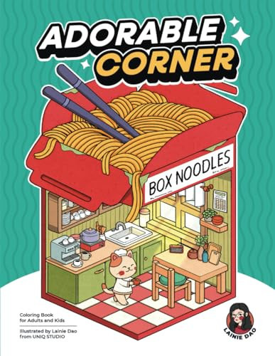 Cover of Adorable Corner: Cute Coloring Book for Adults & Teens Featuring Creative Corners of the Adorable Town
