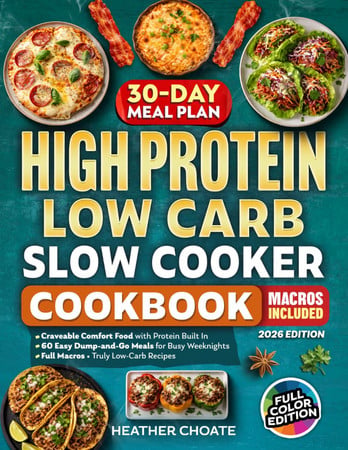 Cover of High Protein Low Carb Slow Cooker Cookbook: Craveable Comfort Food With Protein Built In—Easy Dump-and-Go Meals for Busy Weeknights With Full Macros and Truly Low-Carb Recipes