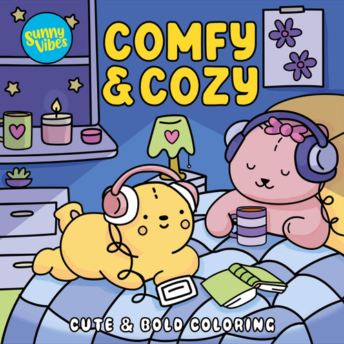 Cover of Comfy & Cozy Coloring Book – Bold Animal Scenes to Color – 20 Perforated Pages, Thick Art Paper With Built-In Page Shield – Mindful & Artistic Gift for Kids, Teens & Adults (Vibes)