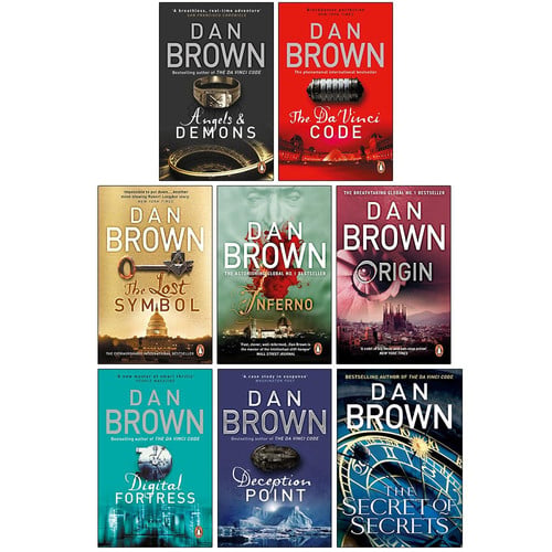 Cover of Robert Langdon Series 8 Books Collection Set By Dan Brown (Angels And Demons, The Da Vinci Code, The Lost Symbol, Inferno, Origin, Digital Fortress, Deception Point & The Secret of Secrets)