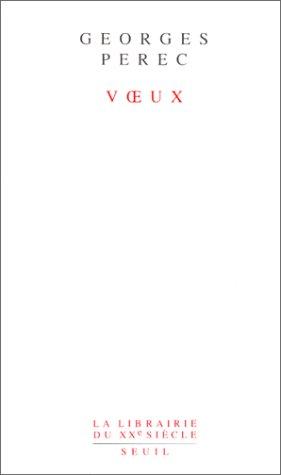 Cover of Voeux (La Librairie du XXe siecle)