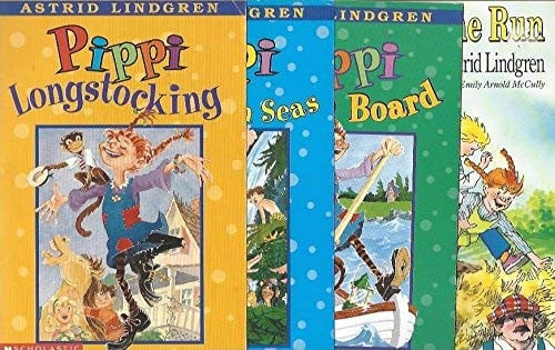 Cover of The Pippi Longstocking 4-Book Set: Pippi Longstocking, Pippi Goes on Board, Pippi in the South Seas, and Pippi on the Run
