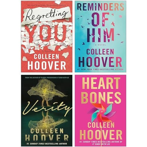 Cover of Colleen Hoover 4 Books Collection Set (Reminders of Him A Novel, Regretting You, Verity & Heart Bones)