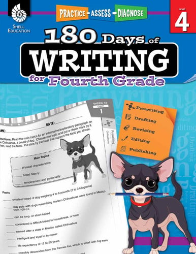 Cover of 180 Days: Writing for Fourth Grade Practice, Assess, Diagnose