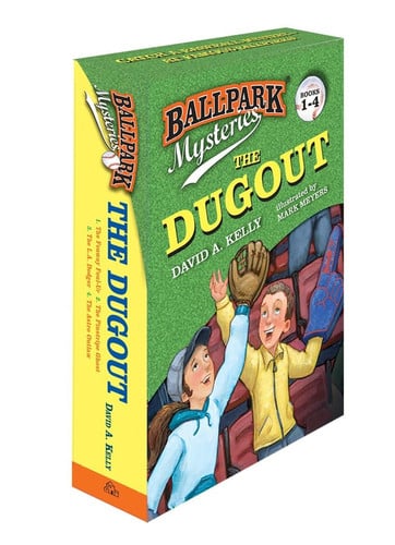 Cover of Ballpark Mysteries: The Dugout Boxed Set (Books 1-4) The Fenway Foul-Up, the Pinstripe Ghost, the L.A. Dodger, the Astro Outlaw