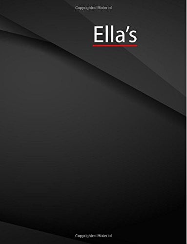 Cover of Ella's Field Graph Notebook Jottings Drawings Black Background White Text Design - Large 8. 5 X 11 Inches - 110 Pages Notebooks and Journals, for Minimal Design, Sketching
