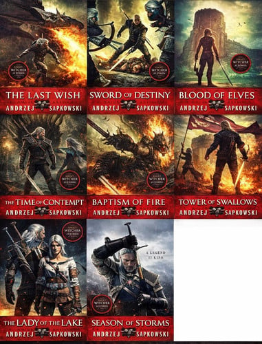 Cover of The Witcher Saga by Andrzej Sapkowski – Complete 8 Books Set