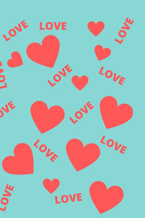 Cover of Love Red Hearts and Love Pattern