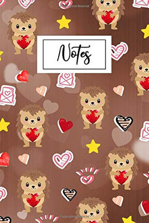 Cover of Notes Little Hedgehog Gifts Cartoon Lined Notebook, Journal Or Diary for Her Or Him Boyfriend Girlfriend Women Wife Husband Kids - Perfect Valentine's Day Gift Ideas for Hedgehog Lovers