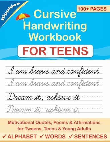 Cover of Cursive Handwriting Workbook for Teens A Cursive Writing Practice Workbook for Young Adults and Teens