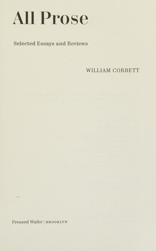 Cover of All Prose