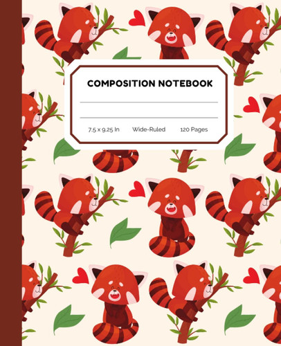 Cover of Composition Notebook: Lovely Red Panda Pattern