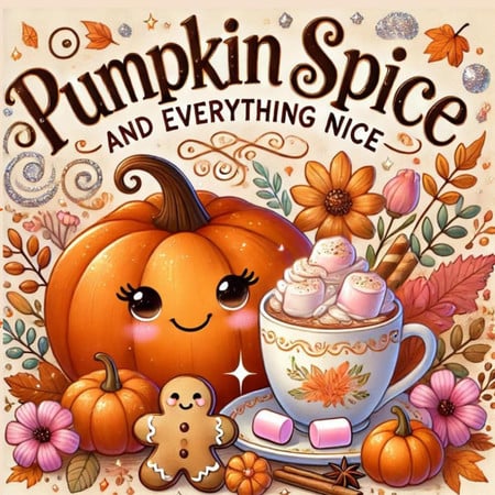 Cover of Pumpkin Spice and Everything Nice: A Cozy Coloring Book for Kids