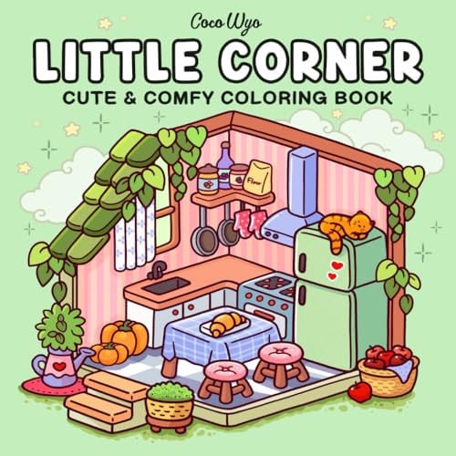 Cover of Little Corner: Coloring Book for Adults and Teens, Super Cute Designs of Cozy, Hygge Spaces for Relaxation (Cozy Spaces Coloring)