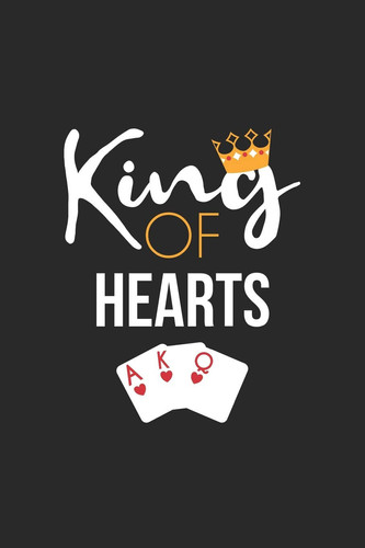 Cover of Hearts Notebook - King of Hearts Card Game Lover Hearts Player Gift - Hearts Journal Medium College-Ruled Journey Diary, 110 Page, Lined, 6x9 (15. 2 X 22. 9 Cm)