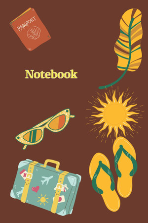 Cover of Notebook: Travel Designed Book Travel Inspired Brown Sunkissed Note Book