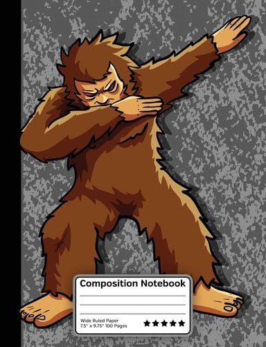 Cover of Dabbing Bigfoot Dance Composition Notebook Wide Ruled Line Paper Notebook for School, Journaling, Or Personal Use