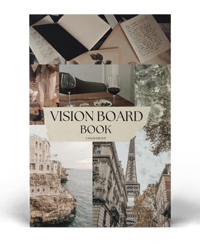Cover of Tangobird Vision Board Book: Clip Art Images & Words in All Categories, for Visualizing Your Goals & Dream Life, Inspirational Pictures for Collage Making & Scrapbooking