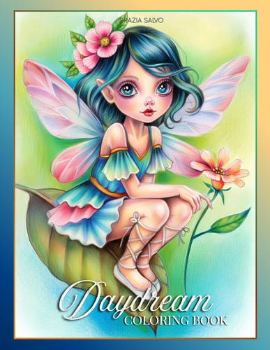 Cover of DAYDREAM: A Whimsical Fantasy Coloring Book of Fairies & Dreamy Portraits