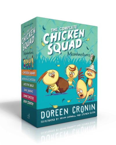 Cover of The Complete Chicken Squad Misadventures (Boxed Set) The Chicken Squad; The Case of the Weird Blue Chicken; Into the Wild; Dark Shadows; Gimme Shelter; Bear Country