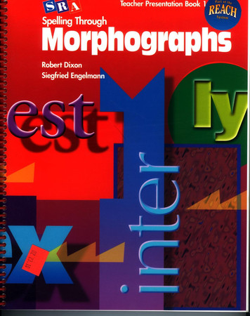 Cover of Tp Bk 1 Spelling Thr. Morphographs