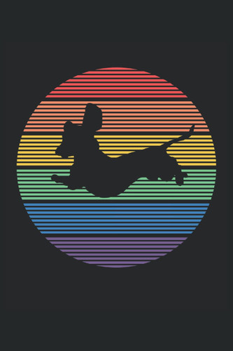 Cover of Dachshund LGBT Sunset: 6 X 9 Lined Journal | Funny LGBT Gay Pride Dachshund Rainbow Flag Dog Gift Proud LGBTQ Parent of Cute Puppy Dogs Lover Gifts