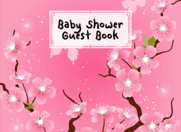 Cover of Baby Shower Guest Book: Cherry Blossom Baby Shower Guest Book, A Simple Mamie And Babies Guestbook | 150 Pages, Size 8.25" X 6" By Doreen Keller